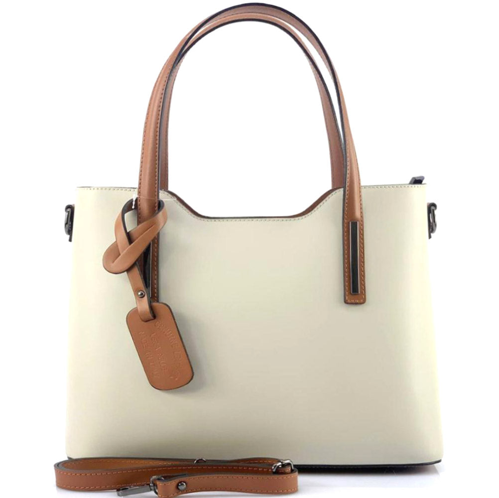 Emily leather Handbag Colour Beige Tan handbag