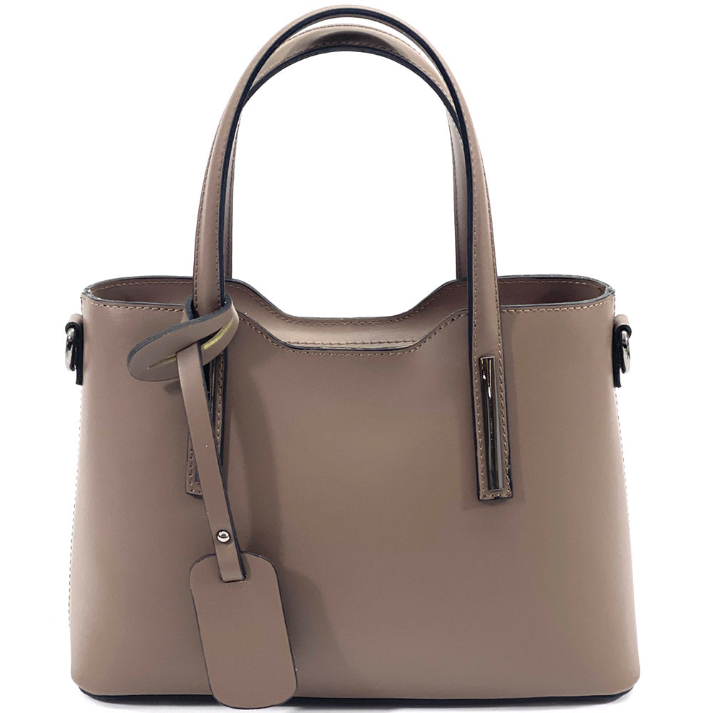 Emily leather Handbag Colour Dark taupe handbag