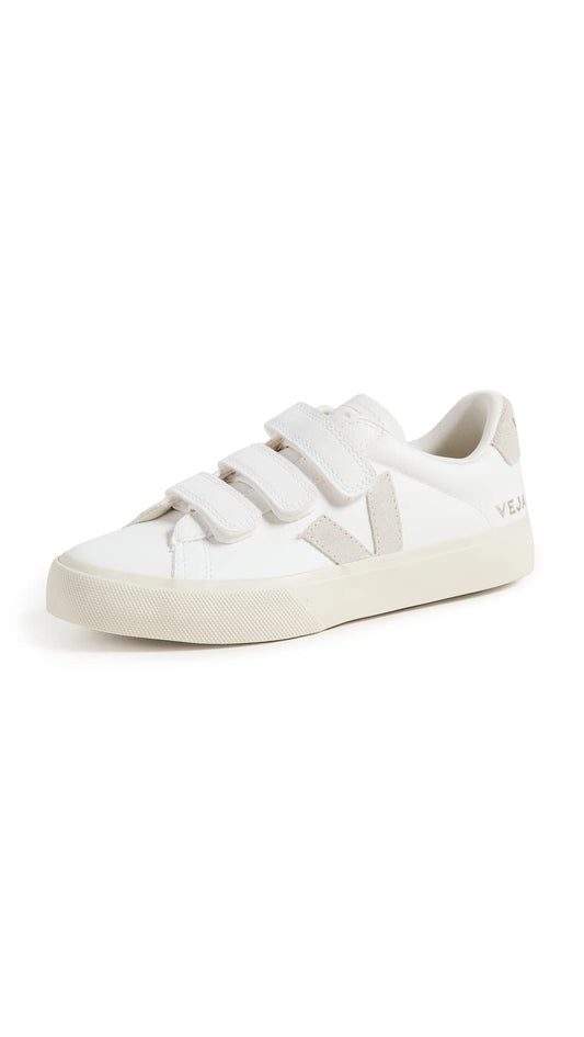 Veja Women's Recife Logo Sneakers, Extra White Natural, 8 Medium US Shoes