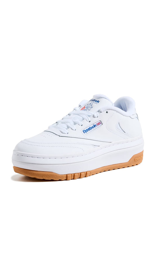 Reebok Women's Club C Extra Sneaker, FTWR White/FTWR White/Vector Blue, 8.5 Shoes