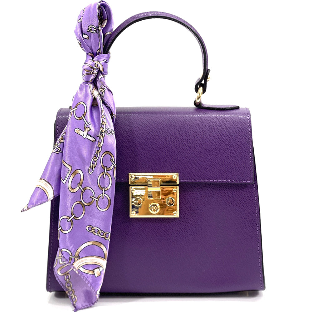 Bella Mini Tote small leather handbag Colour Purple handbag