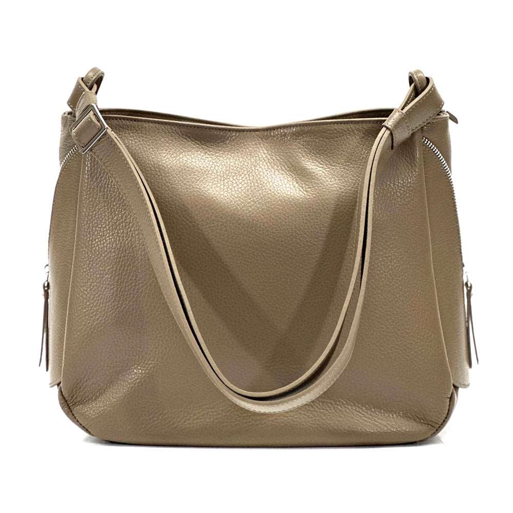 Beatrice leather Handbag Colour Dark taupe handbag