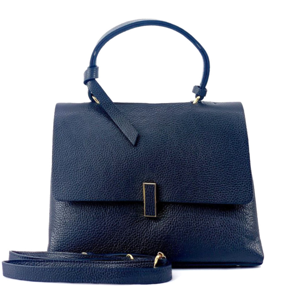 Clelia Leather Handbag Colour Dark blue handbag