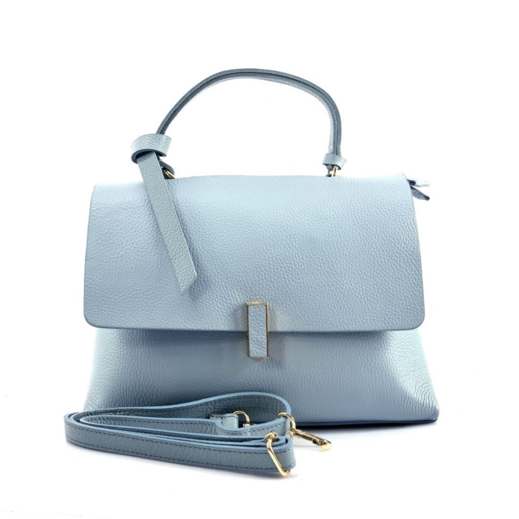 Clelia Leather Handbag Colour Light Cyan handbag