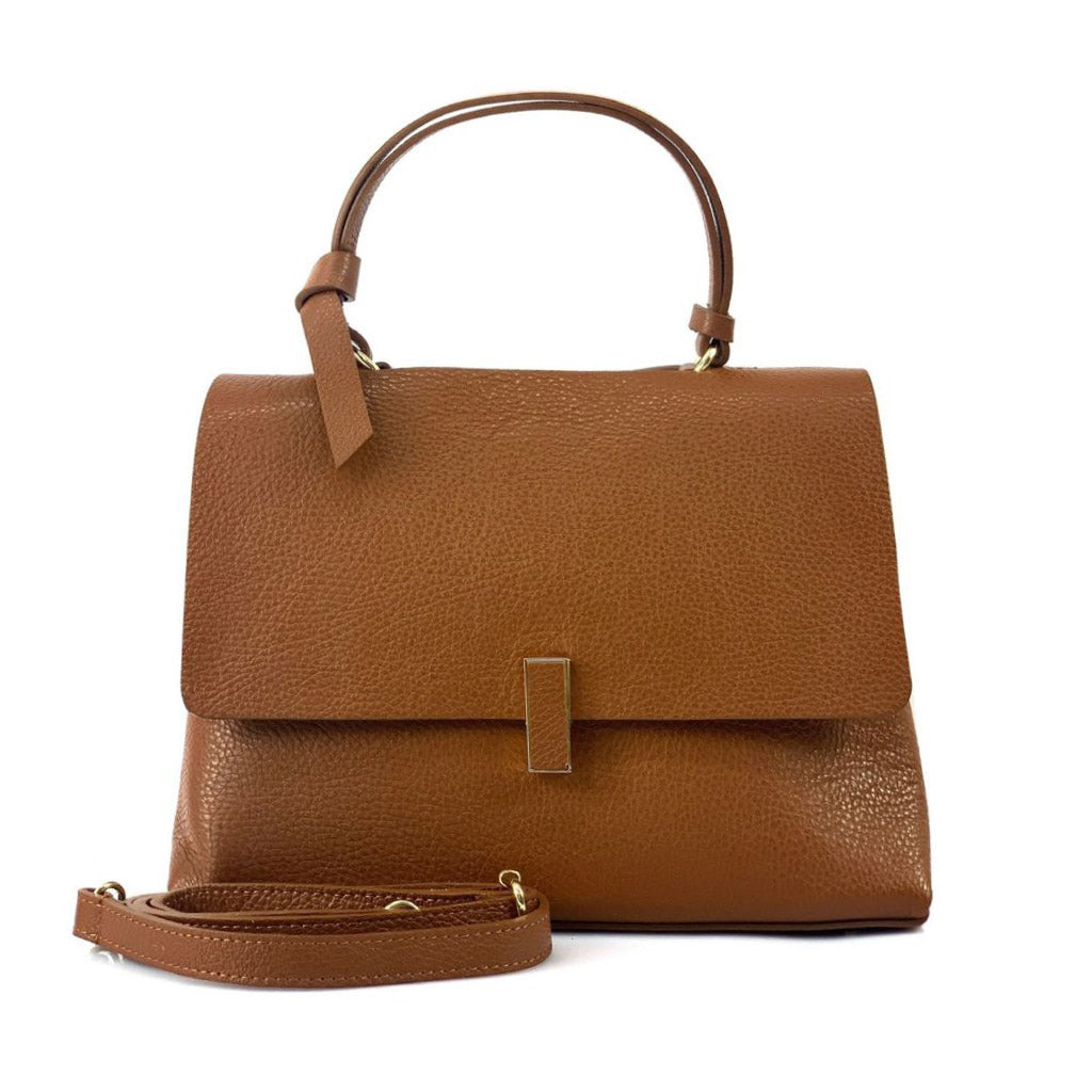 Clelia Leather Handbag Colour Light brown handbag