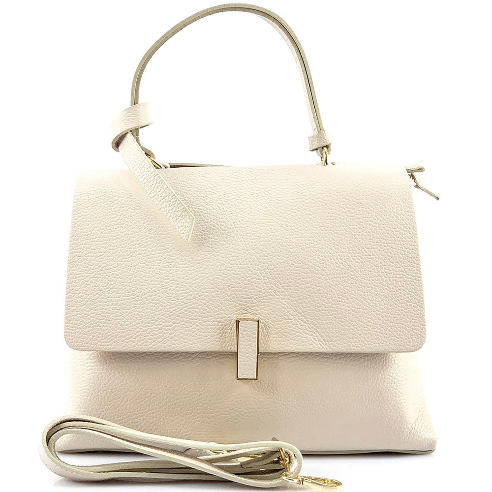 Clelia Leather Handbag Colour Beige handbag