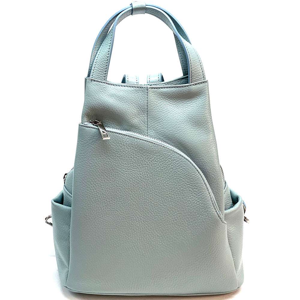 Antonella Leather Backpack Colour Light Cyan backpack