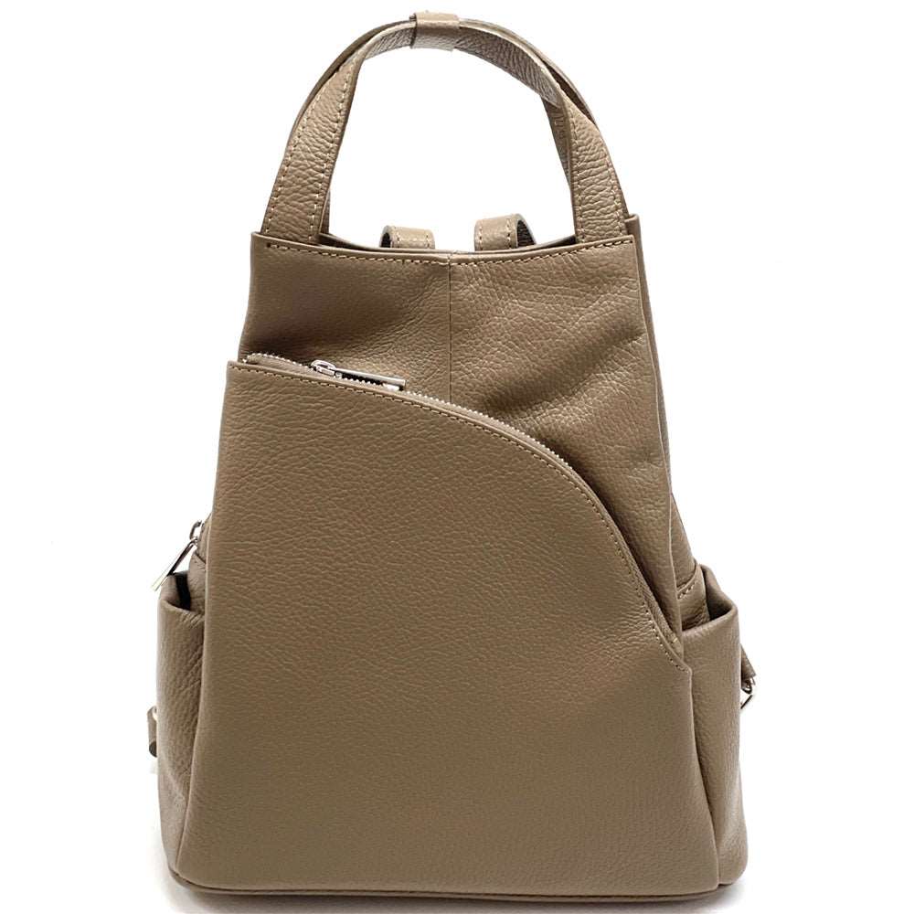 Antonella Leather Backpack Colour Dark taupe backpack