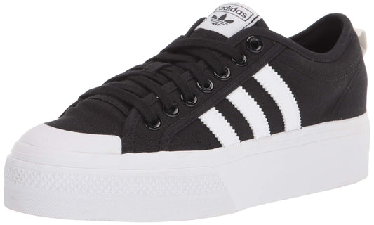 adidas Originals Women's Nizza Platform, Black/White/White, 7.5 Shoes