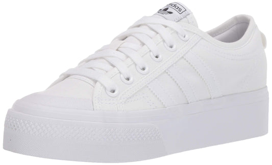 adidas Originals Women's Nizza Platform, White/White/White, 7.5 Shoes