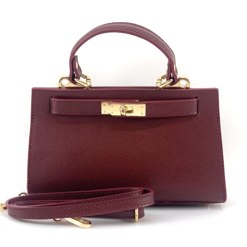 Ambra Leather Handbag Colour Bordeaux handbag