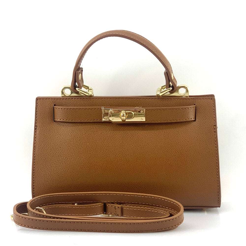 Ambra Leather Handbag Colour Light brown handbag