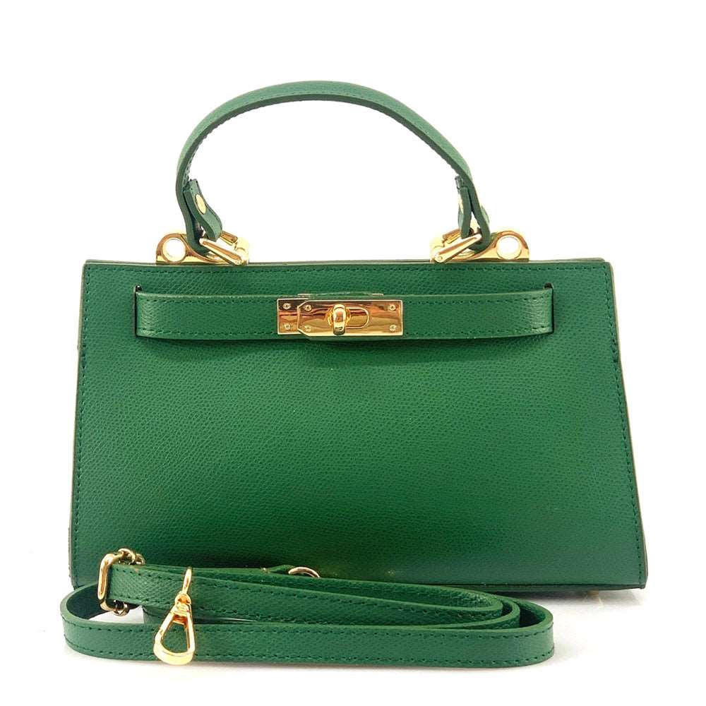 Ambra Leather Handbag Colour Light Green handbag