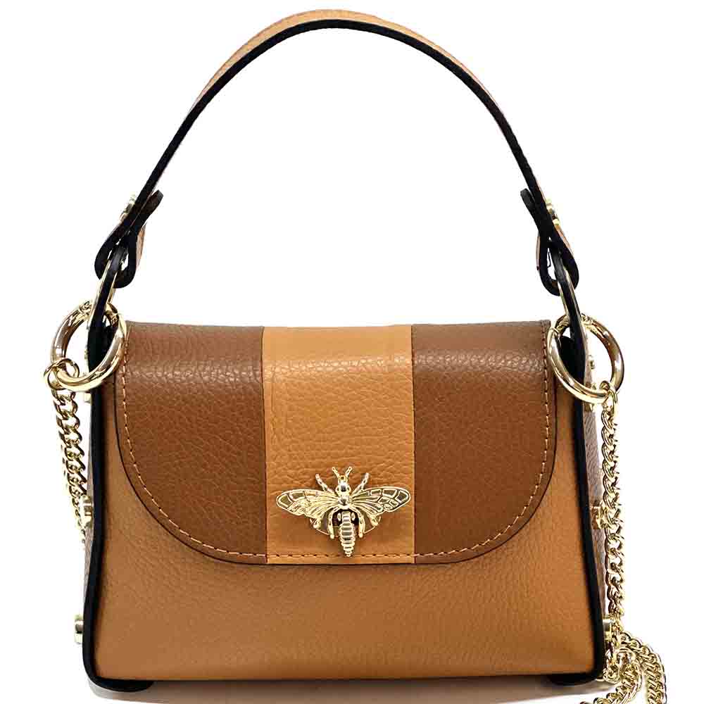 Virginia bicolor cow leather Handbag