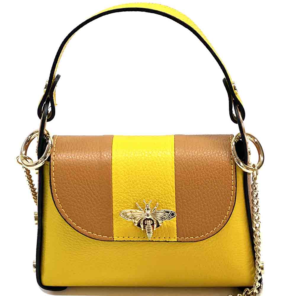 Virginia bicolor cow leather Handbag