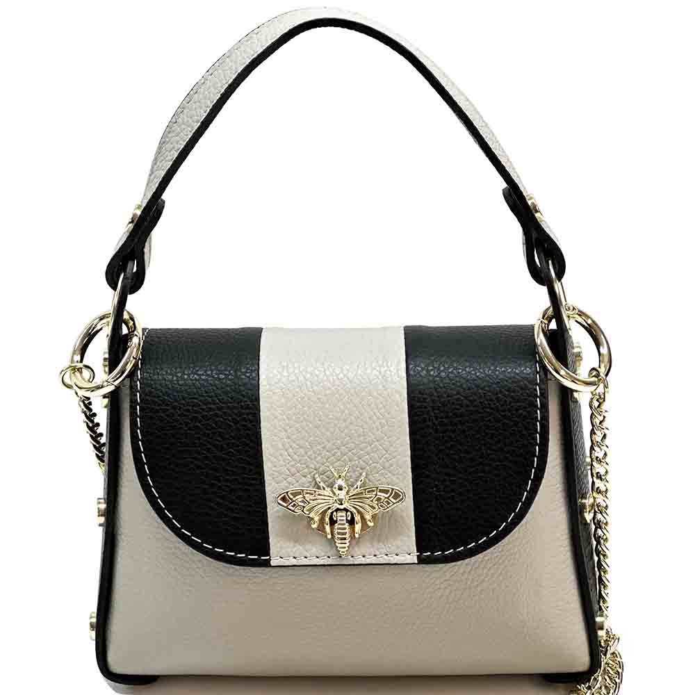 Virginia bicolor cow leather Handbag