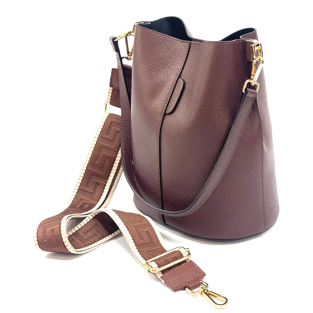 Maddalena GM leather bucket bag