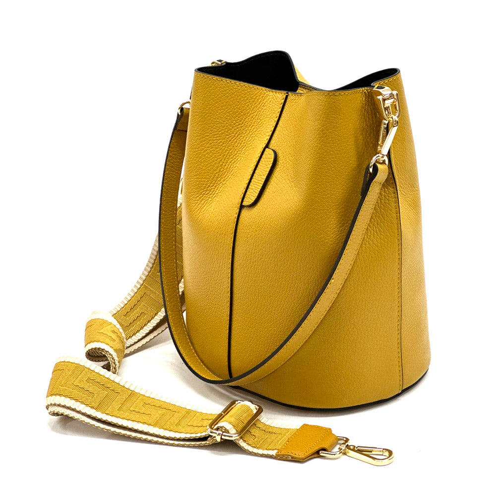 Maddalena GM leather bucket bag