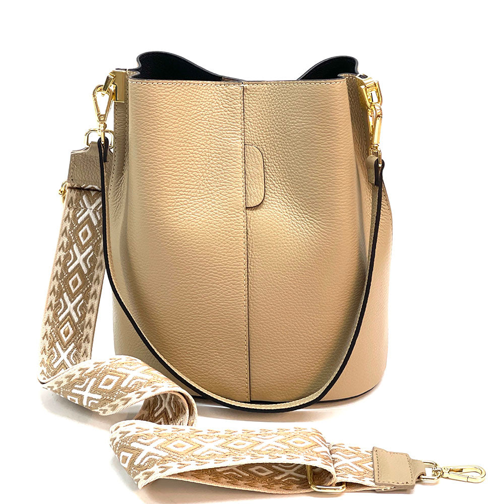 Maddalena GM leather bucket bag