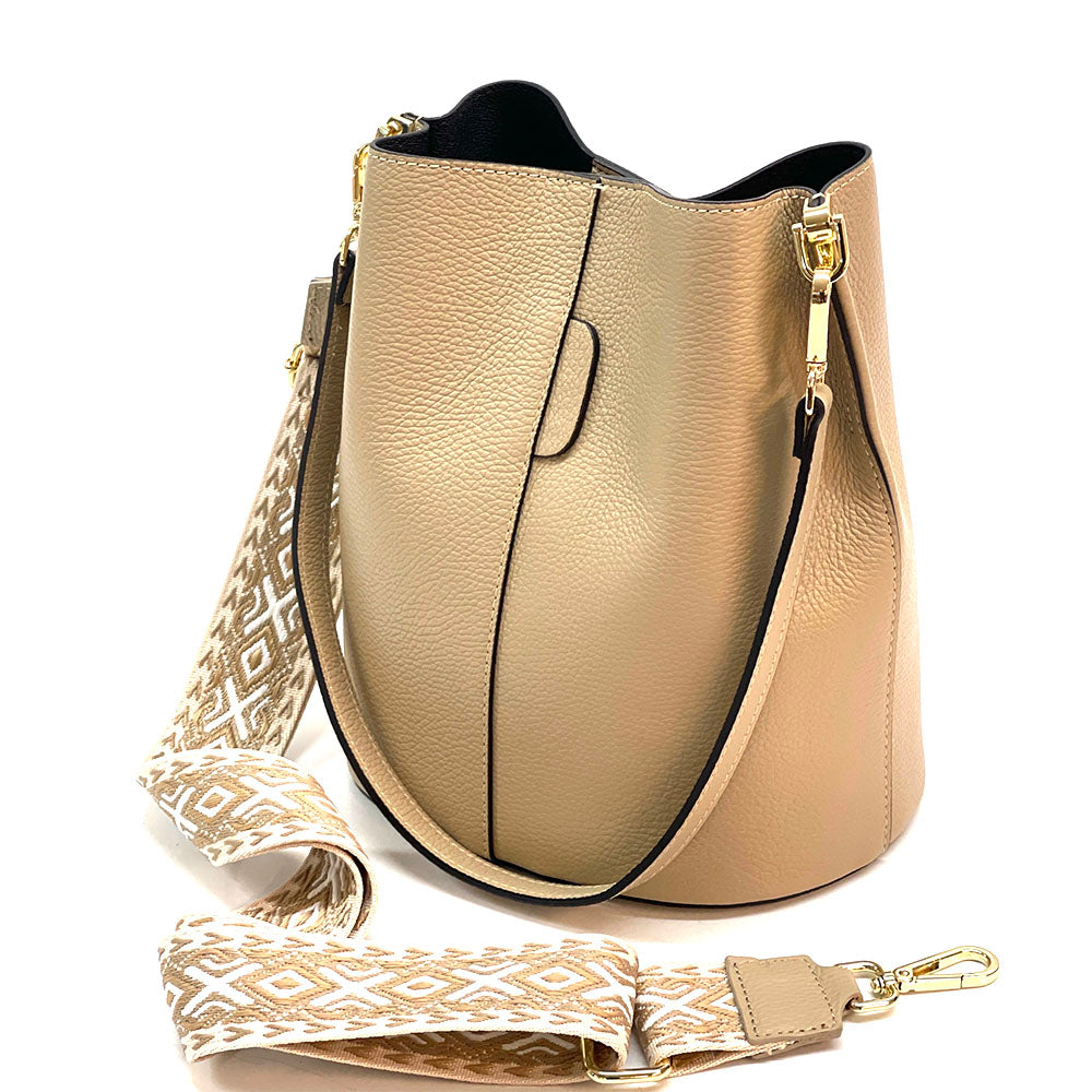 Maddalena GM leather bucket bag