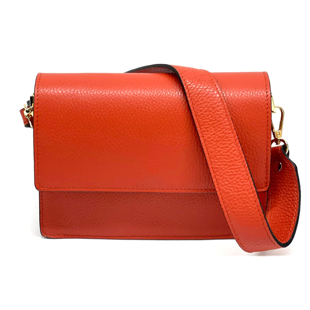 Wristlet made with cow leather Colour Orange handbag