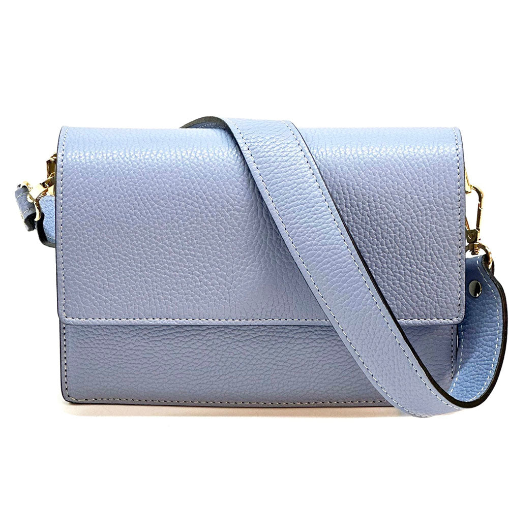 Wristlet made with cow leather Colour Azure handbag