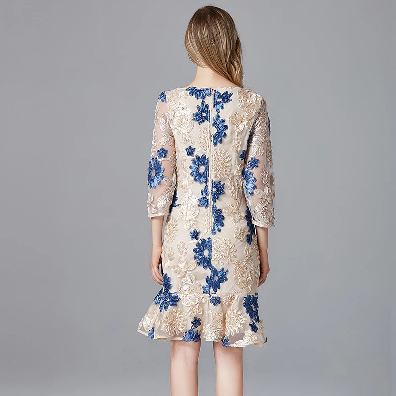 flower print lace dress