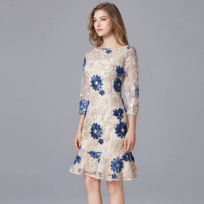 flower print lace dress