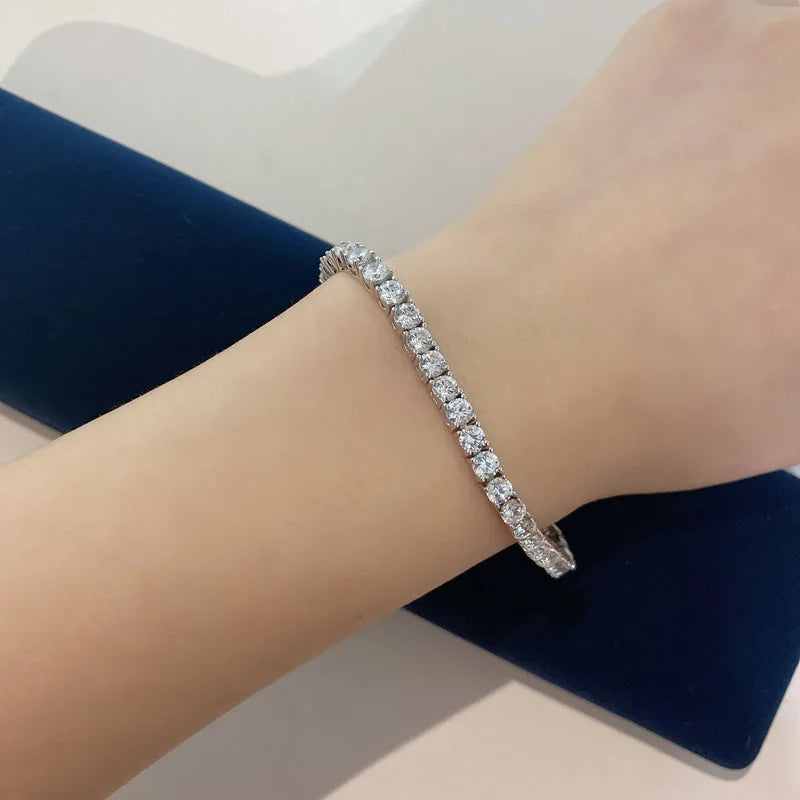 Chloe 15/16/17/18CM Tennis Bracelets Real 925 Sterling Silver Bracelet