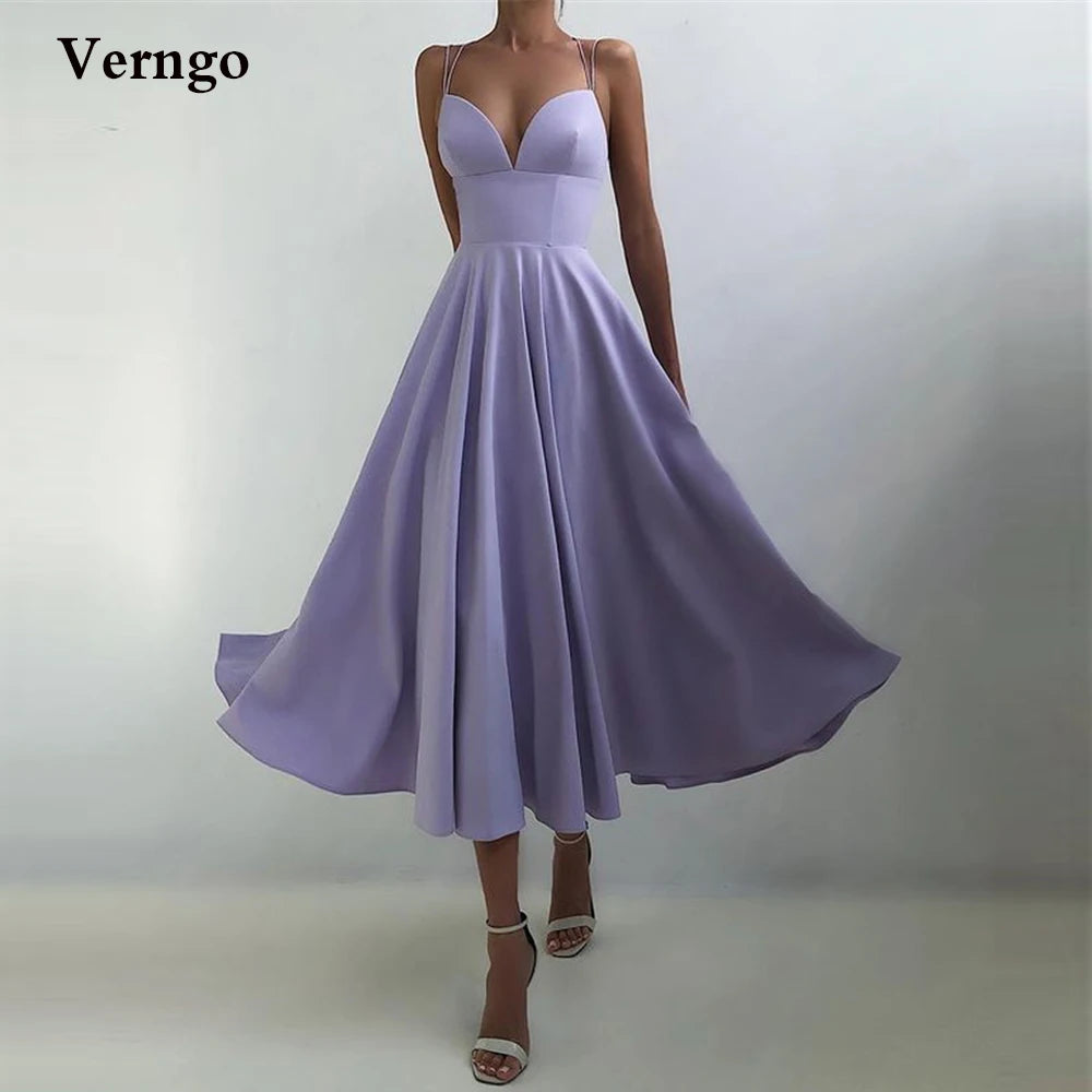Lavender Satin Evening Party Dresses