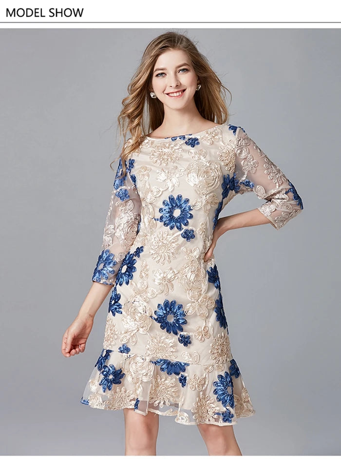 flower print lace dress