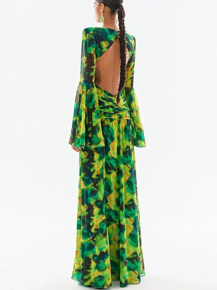 Forest Print Long Sleeve Maxi Dress Maxi dress 1