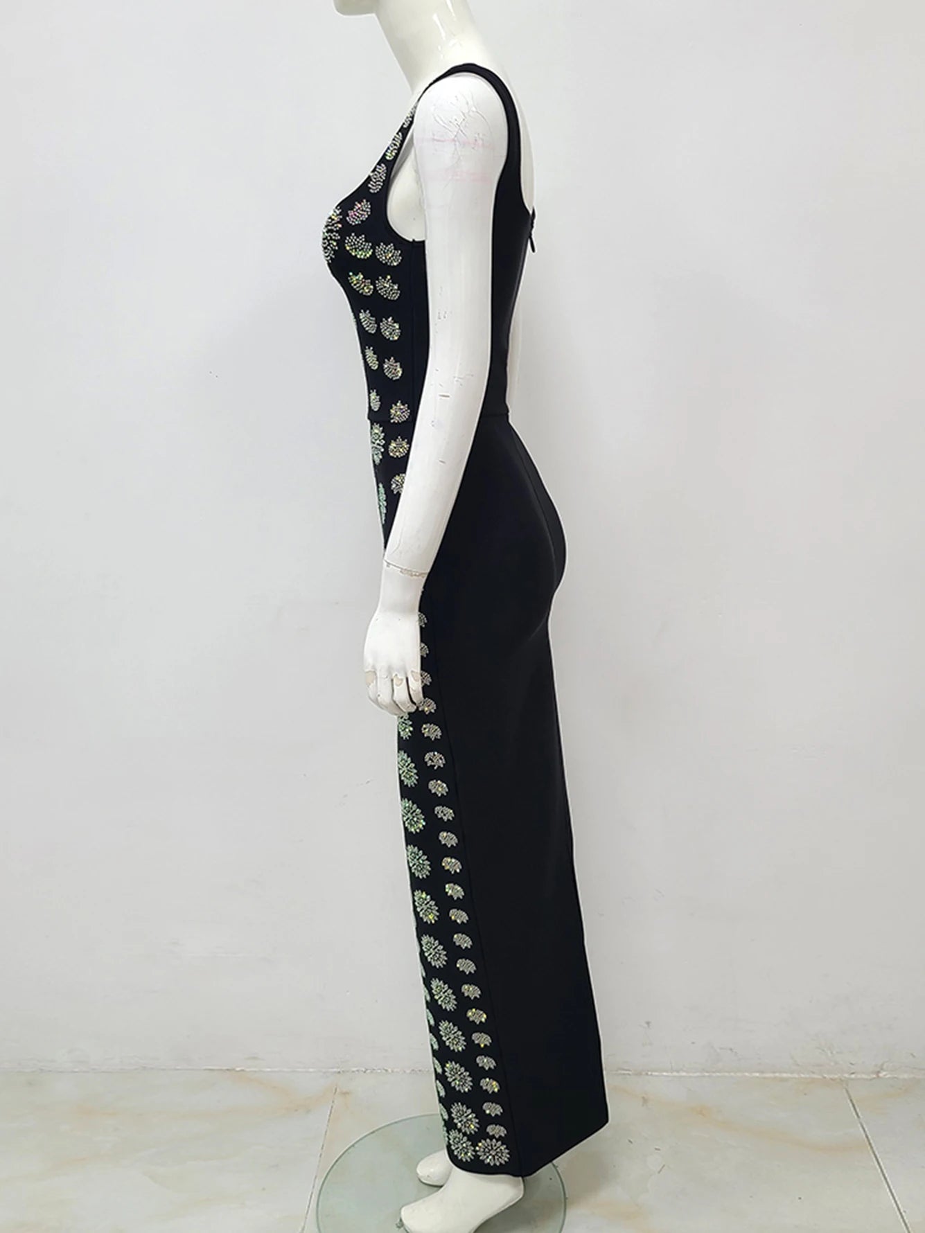 High Quality Black  Bandage Maxi Dress