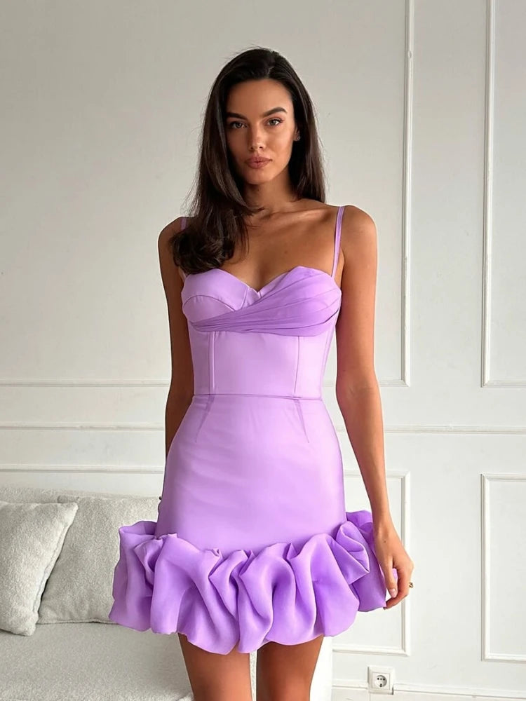 Violetta Ruffle Edge Mini Dress