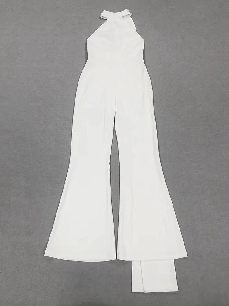 Solid Spliced Slimming Jumpsuit Jumpsuit/Rompers