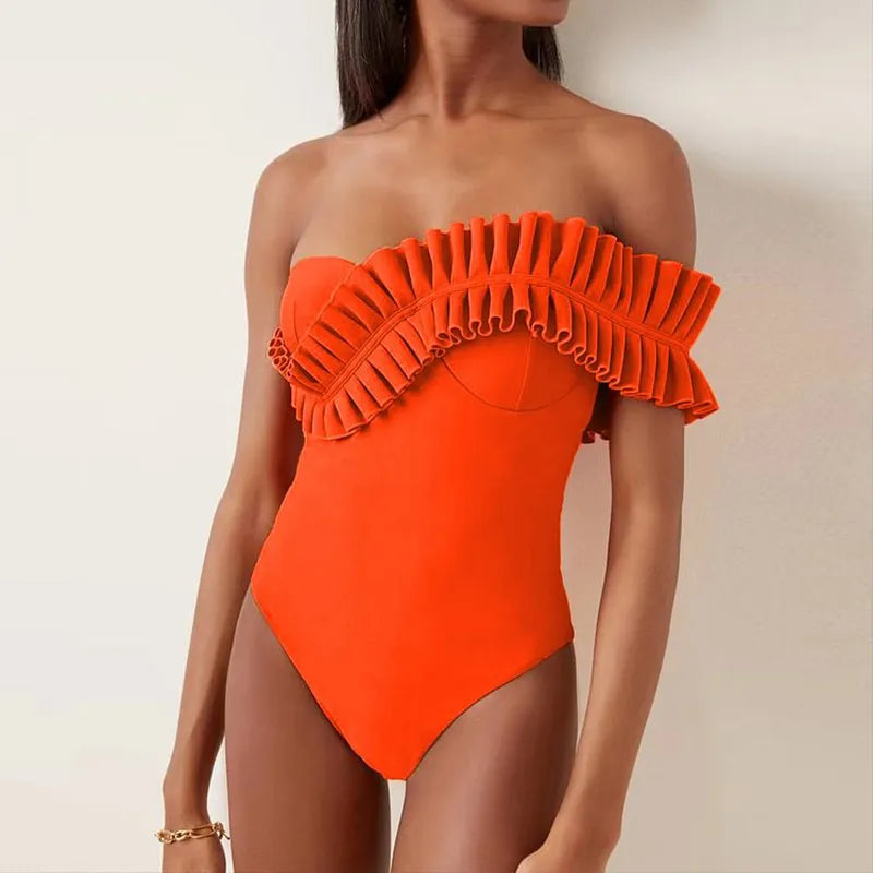 One Piece Swimsuit one shoulder Monokini Swimwear