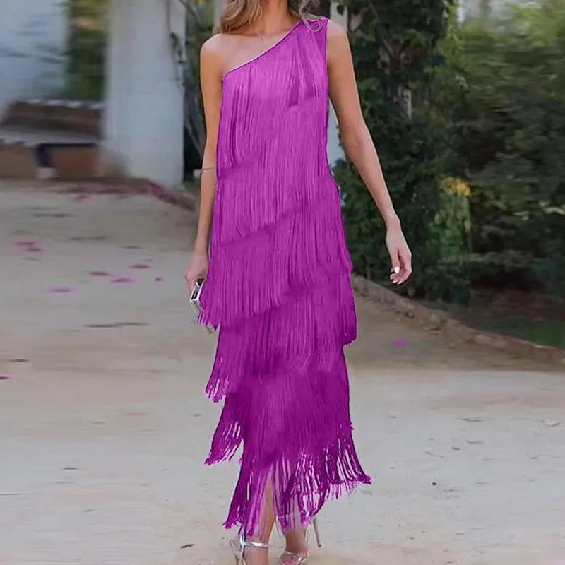 Susana Off shoulder Dress Purple Maxi dress 1