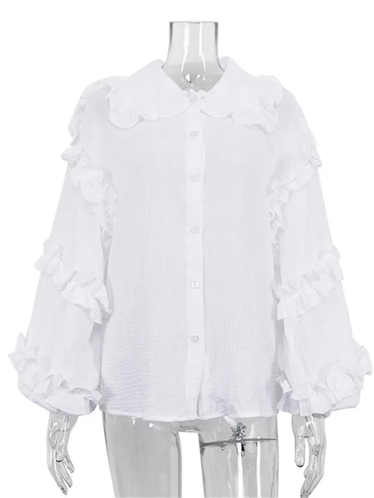 Ruffle Loose  Shirts