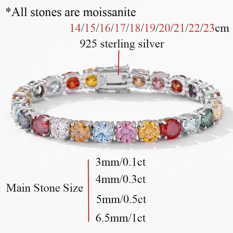 Eden Colored Tennis Moissanite Gemstone Bracelets Bracelet