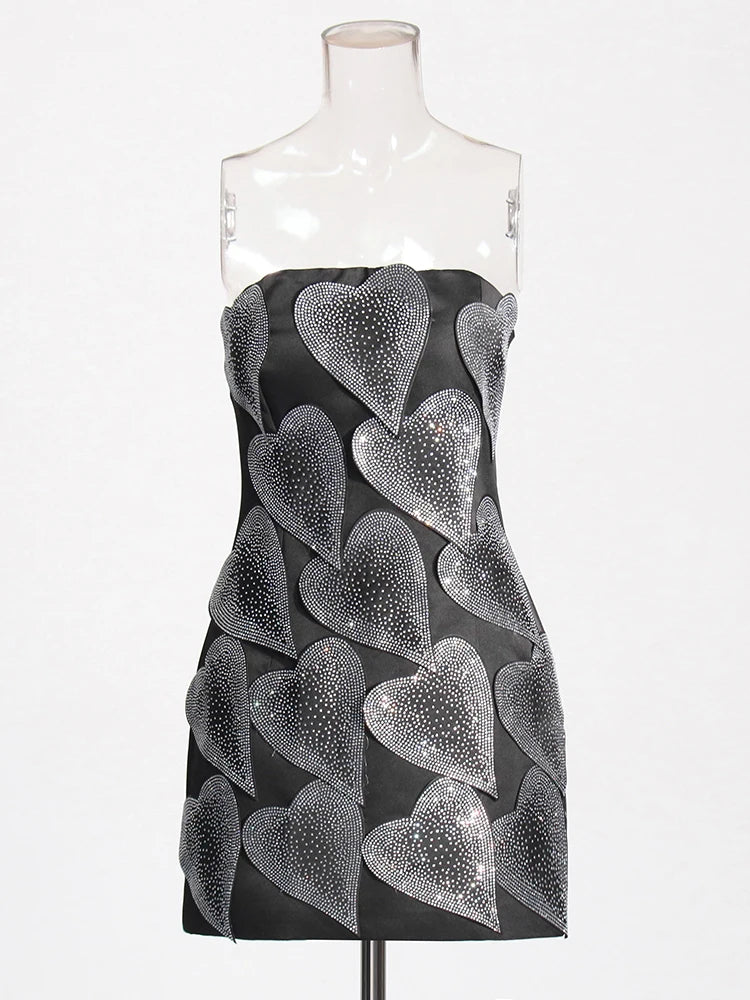 Solid Spliced Diamonds Slimmig Dress