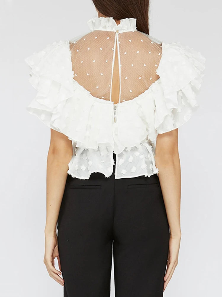 Ruffles Minimalist Shirts PE Blouses