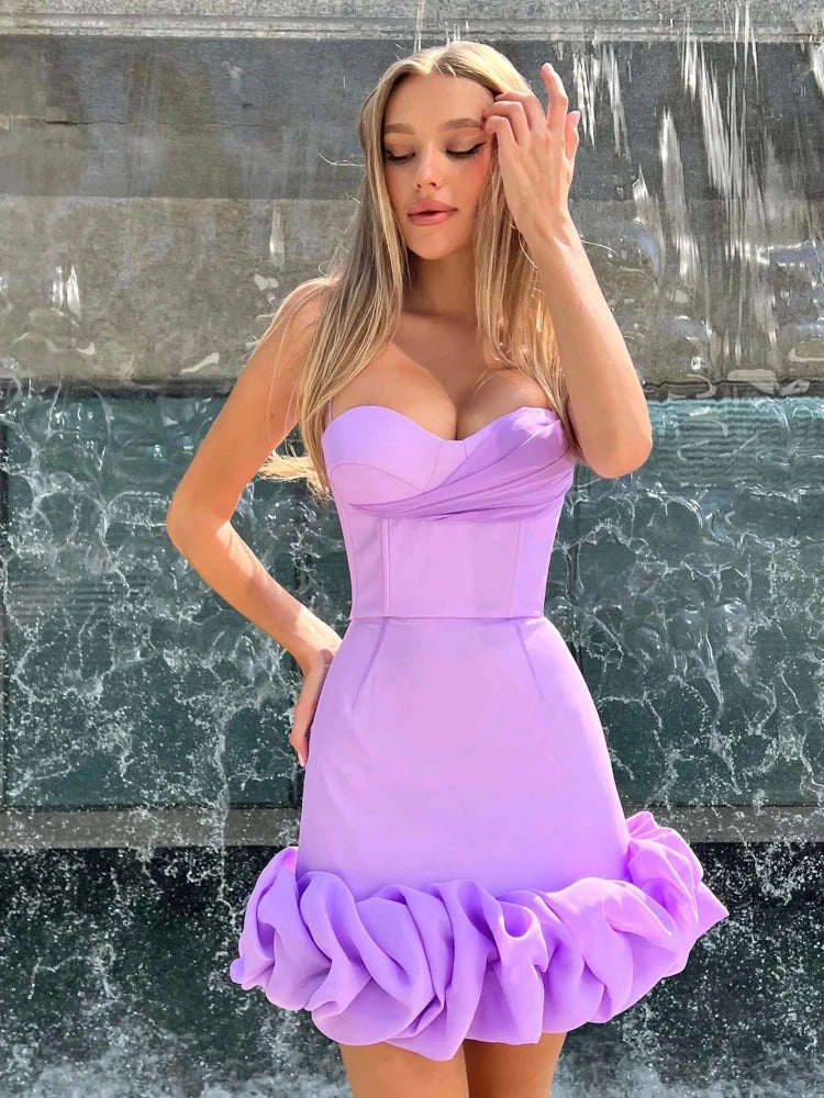 Violetta Ruffle Edge Mini Dress