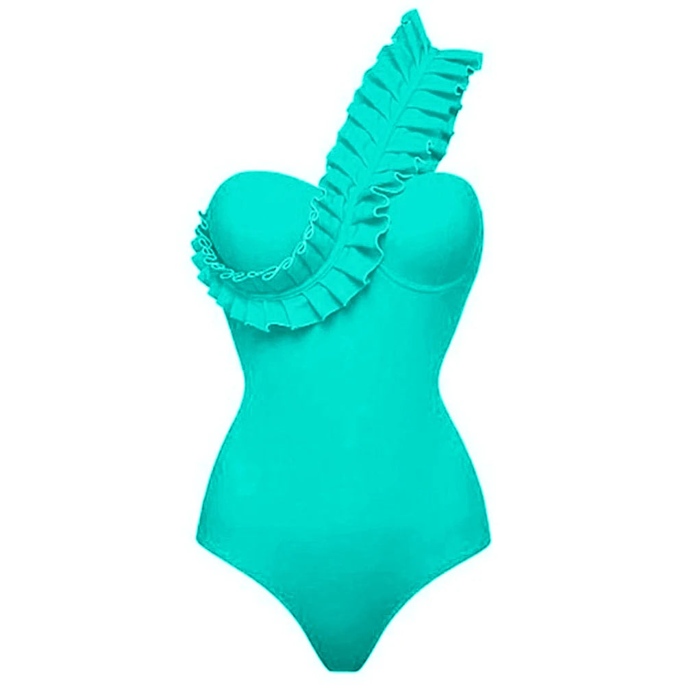 One Piece Swimsuit one shoulder Monokini Swimwear