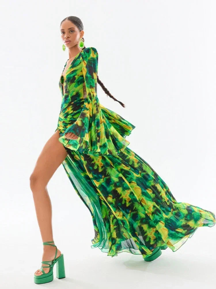 Forest Print Long Sleeve Maxi Dress Maxi dress 1