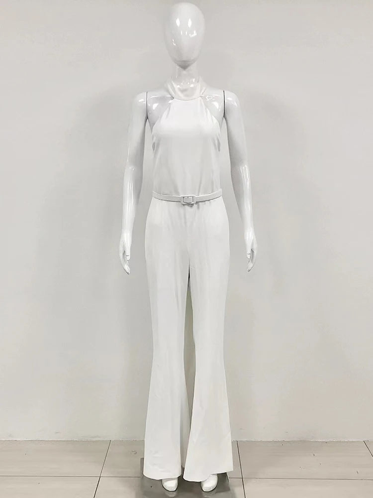 Solid Spliced Slimming Jumpsuit Jumpsuit/Rompers