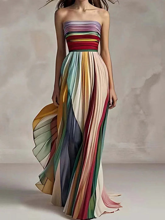 Printing Patchwork Maxi Dress