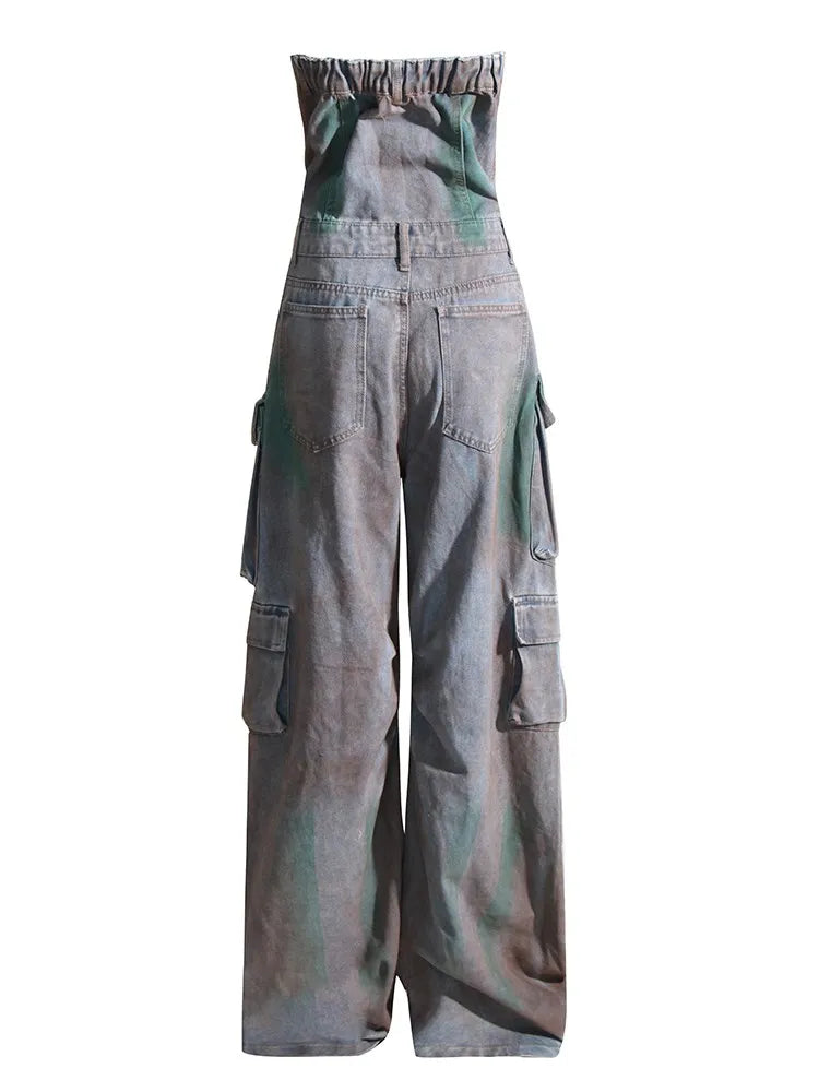 pocket denim jumpsuit Jumpsuit/Rompers