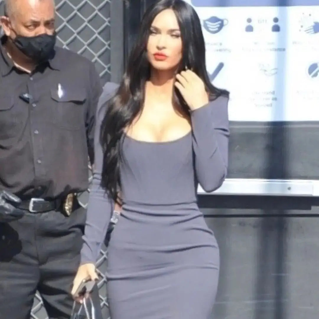 Gray mid-length Bandage Dress