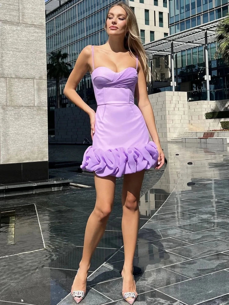 Violetta Ruffle Edge Mini Dress