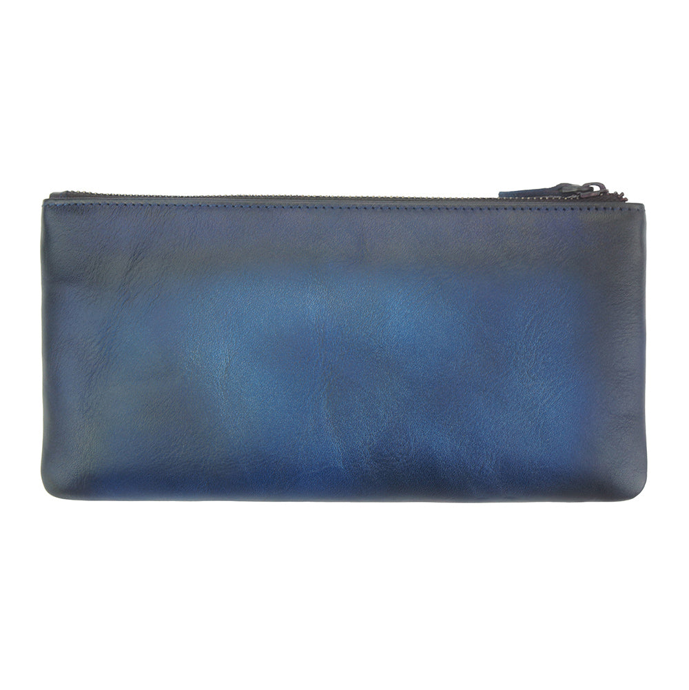 Wallet Adele in vintage leather Colour Dark blue wallet